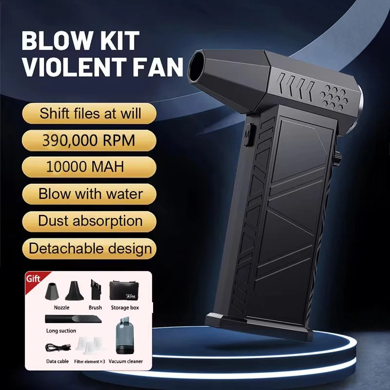 New Violent Turbofan 390000RPM Powerful Air Blower || Portable Wireless Dust Cleaner