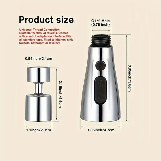 360° Rotatable Flush High-Pressure Kitchen Tap Sprayer